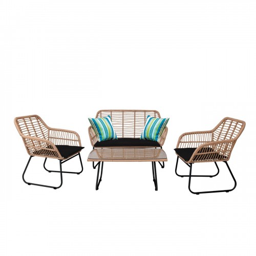 SALSA Set Σαλόνι Κήπου Μέταλλο Μαύρο, Wicker Φυσικό: Τραπέζι + Καναπέ 2Θέσιο + 2 Πολυθρόνες 94x56x44-120x70x86-67x71x83cm/Ε249,1 Εξωτερικού Χώρου SALSA Set Σαλόνι Κήπου Μέταλλο Μαύρο, Wicker Φυσικό: Τραπέζι + Καναπέ 2Θέσιο + 2 Πολυθρόνες 94x56x44-120x70x86-67x71x83cm/Ε249,1 Εξωτερικού Χώρου