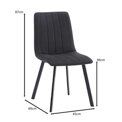 ΣΕΤ BETTY Καρέκλα Μέταλλο Βαφή Μαύρο, Ύφασμα Suede Μαύρο 45x60x87cm/ΕΜ791,4 Τραπεζαρία ΣΕΤ BETTY Καρέκλα Μέταλλο Βαφή Μαύρο, Ύφασμα Suede Μαύρο 45x60x87cm/ΕΜ791,4 Τραπεζαρία
