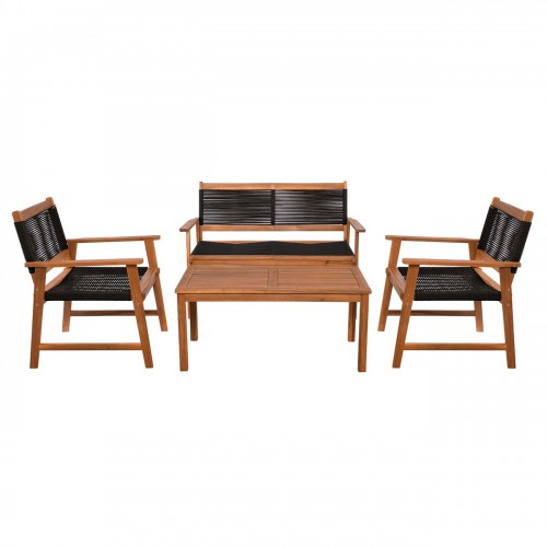 SPRING Set Σαλόνι Κήπου Ακακία Φυσικό, Wicker Μαύρο: Τραπέζι + Καναπέ 2Θέσιο + 2 Πολυθρόνες 100x50x45/120x68x84/67x65x84cm/Ε235,1 Εξωτερικού Χώρου SPRING Set Σαλόνι Κήπου Ακακία Φυσικό, Wicker Μαύρο: Τραπέζι + Καναπέ 2Θέσιο + 2 Πολυθρόνες 100x50x45/120x68x84/67x65x84cm/Ε235,1 Εξωτερικού Χώρου