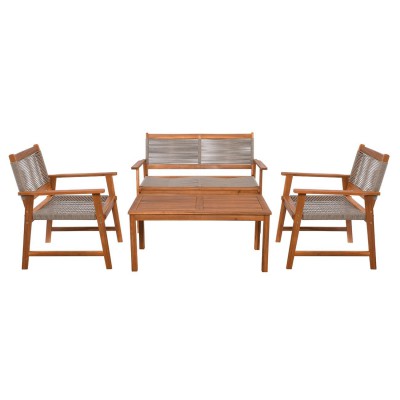 SPRING Set Σαλόνι Κήπου Ακακία Φυσικό, Wicker Μπεζ: Τραπέζι + Καναπέ 2Θέσιο + 2 Πολυθρόνες 100x50x45/120x68x84/67x65x84cm/Ε235,2 SPRING Set Σαλόνι Κήπου Ακακία Φυσικό, Wicker Μπεζ: Τραπέζι + Καναπέ 2Θέσιο + 2 Πολυθρόνες 100x50x45/120x68x84/67x65x84cm/Ε235,2