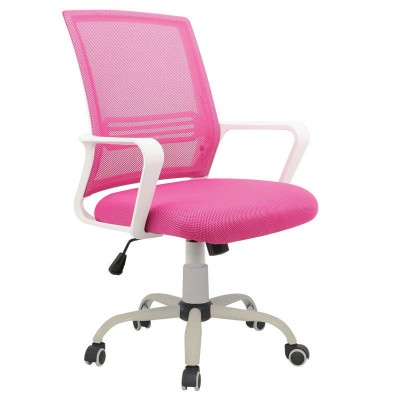 A1600-W ΛΕΥΚΟ-ΡΟΖ MESH ΠΟΛΥΘΡΟΝΑ ΓΡΑΦΕΙΟΥ 61X52.5X43-93-51-102εκ.