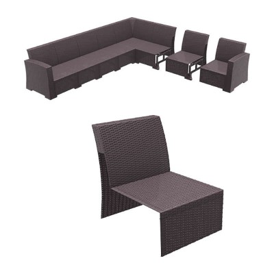 MONACO BROWN ΕΠΕΚΤΑΣΗ ΚΑΡ.ΜΕ ΜΑΞΙΛΑΡΙ ΠΟΛ/ΝΙΟΥ 58X79X79εκ.