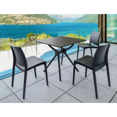 AIR ΤΡΑΠΕΖΙ 80Χ80Χ74εκ. BLACK LAMINATE 12mm Εξωτερικού Χώρου