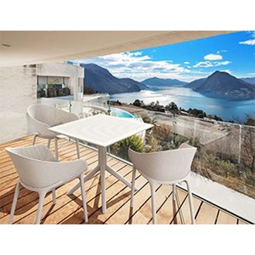 SKY WHITE 80X80X74εκ. ΤΡΑΠΕΖΙ ΠΟΛ/ΝΙΟΥ Εξωτερικού Χώρου