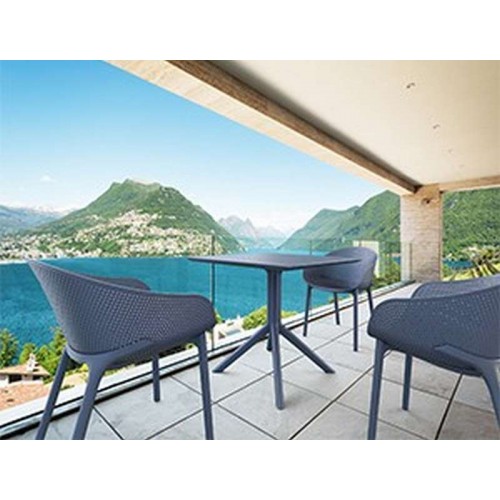 SKY DARK GREY 80X80X74εκ. ΤΡΑΠΕΖΙ ΠΟΛ/ΝΙΟΥ Εξωτερικού Χώρου