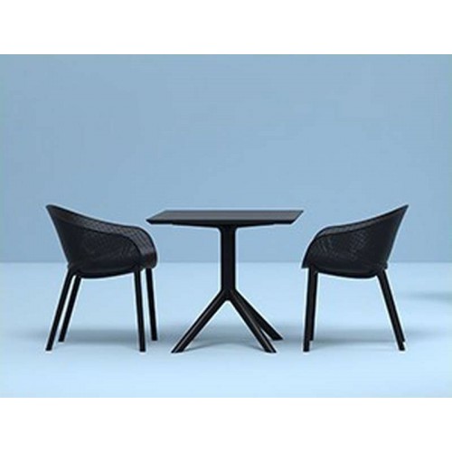 SKY BLACK 80X80X74εκ. ΤΡΑΠΕΖΙ ΠΟΛ/ΝΙΟΥ Εξωτερικού Χώρου