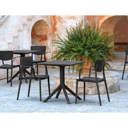 SKY BLACK 70X70X74εκ. ΤΡΑΠΕΖΙ ΠΟΛ/ΝΙΟΥ Εξωτερικού Χώρου