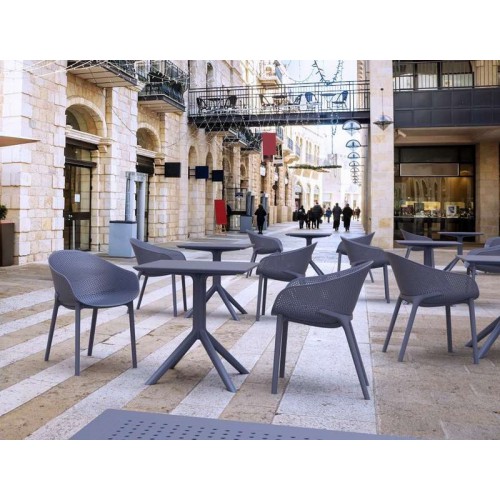 SKY DARK GREY 70X70X74εκ. ΤΡΑΠΕΖΙ ΠΟΛ/ΝΙΟΥ Εξωτερικού Χώρου