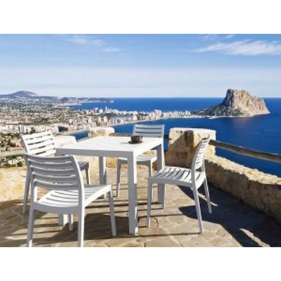 ARES ΤΡΑΠΕΖΙ 80Χ80Χ75εκ. WHITE ΠΟΛ/ΝΙΟΥ Εξωτερικού Χώρου