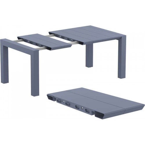 VEGAS DARK GREY 100X100/140Χ75εκ. ΕΠΕΚΤ. ΤΡΑΠΕΖΙ ΠΟΛ/ΝΙΟΥ Εξωτερικού Χώρου