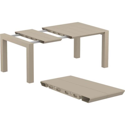 VEGAS TAUPE 100X100/140Χ75εκ. ΕΠΕΚΤ.ΤΡΑΠΕΖΙ ΠΟΛ/ΝΙΟΥ Εξωτερικού Χώρου