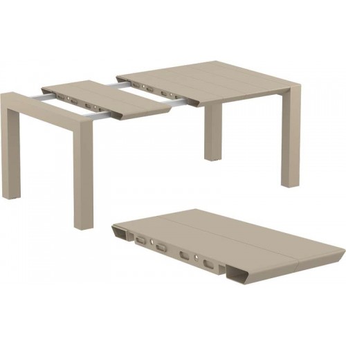 VEGAS TAUPE 100X100/140Χ75εκ. ΕΠΕΚΤ.ΤΡΑΠΕΖΙ ΠΟΛ/ΝΙΟΥ Εξωτερικού Χώρου