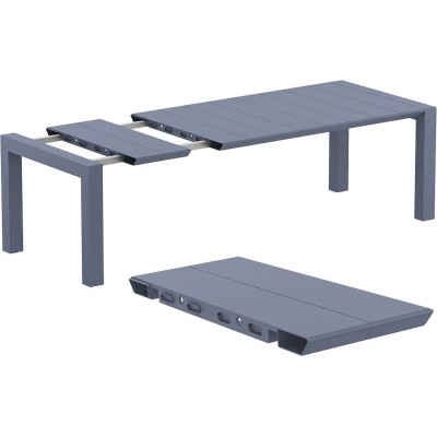 VEGAS DARK GREY 100X180/220Χ75εκ. ΕΠΕΚΤ.ΤΡΑΠΕΖΙ ΠΟΛ/ΝΙΟΥ Εξωτερικού Χώρου