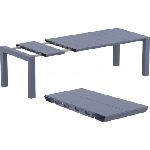 VEGAS DARK GREY 100X180/220Χ75εκ. ΕΠΕΚΤ.ΤΡΑΠΕΖΙ ΠΟΛ/ΝΙΟΥ Εξωτερικού Χώρου