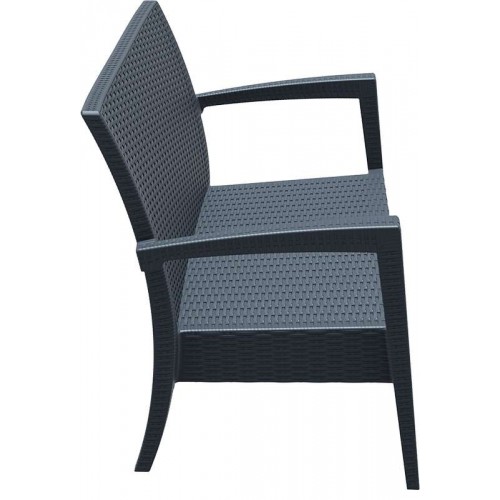 MIAMI DARK GREY ΚΑΝΑΠΕΣ 128Χ77Χ89εκ. ΠΟΛ/ΝΙΟΥ Εξωτερικού Χώρου