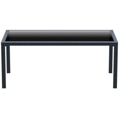TAHITI DARK GREY 180Χ94Χ75εκ. ΤΡΑΠΕΖΙ ΜΕ ΤΖΑΜΙ ΠΟΛ/ΝΙΟΥ