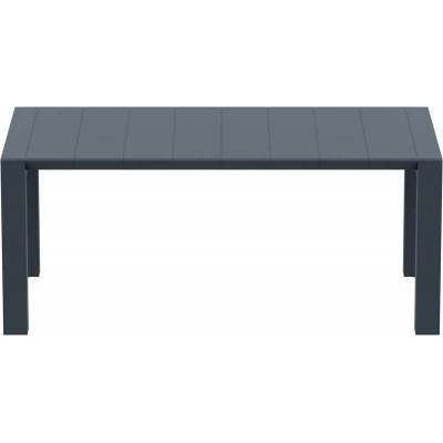 VEGAS RATTAN DARK GREY 100X180/220Χ75εκ. ΕΠΕΚΤ.ΤΡΑΠΕΖΙ