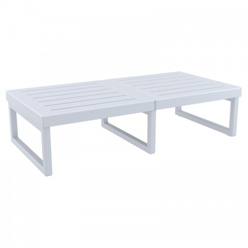 MYKONOS ΤΡΑΠΕΖΙ SILVER GREY 130X65X33εκ. ΠΟΛ/ΝΙΟΥ Εξωτερικού Χώρου