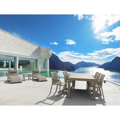 VEGAS TAUPE 100X180/220Χ75εκ. ΕΠΕΚΤ.ΤΡΑΠΕΖΙ ΠΟΛ/ΝΙΟΥ Εξωτερικού Χώρου