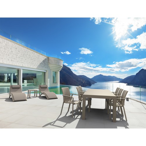 VEGAS TAUPE 100X180/220Χ75εκ. ΕΠΕΚΤ.ΤΡΑΠΕΖΙ ΠΟΛ/ΝΙΟΥ Εξωτερικού Χώρου