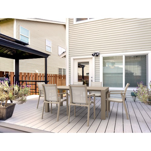 Σετ Τραπεζαρίας 7τμχ Vegas Pacific Taupe 100X180/220Χ75εκ. Εξωτερικού Χώρου