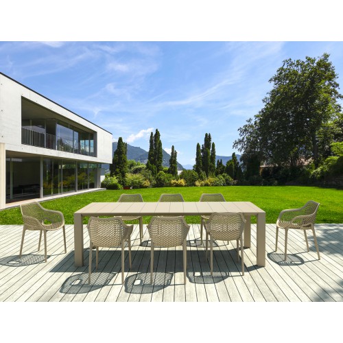 Σετ Τραπεζαρίας 9τμχ Vegas Air XL Taupe 100X260/300Χ75εκ. Εξωτερικού Χώρου