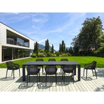 Σετ Τραπεζαρίας 9τμχ Vegas Air XL Taupe 100X260/300Χ75εκ. Εξωτερικού Χώρου