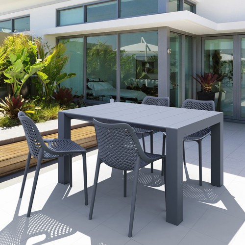 Σετ Τραπεζαρίας 5τμχ Vegas Air Dark Grey 100X100/140Χ75εκ. Εξωτερικού Χώρου