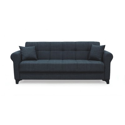 AZUR DARK GREY ΥΦΑΣΜΑ 3ΘΕΣΙΟΣ ΚΑΝΑΠΕΣ-ΚΡΕΒΑΤΙ ΜΕ ΑΠΟΘ.ΧΩΡΟ 210X80X75εκ.
