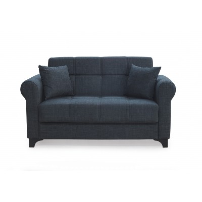 AZUR DARK GREY ΥΦΑΣΜΑ 2ΘΕΣΙΟΣ ΚΑΝΑΠΕΣ-ΚΡΕΒΑΤΙ ΜΕ ΑΠΟΘ.ΧΩΡΟ 150Χ80Χ75εκ.