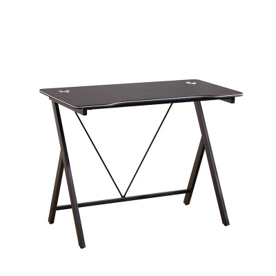 ΓΡΑΦΕΙΟ 100X50X75εκ.ΜΑΥΡΟ MDF-ΜΑΥΡΟ ΜΕΤΑΛΛΙΚΟ