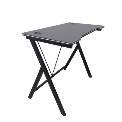 ΓΡΑΦΕΙΟ 100X50X75εκ.ΜΑΥΡΟ MDF-ΜΑΥΡΟ ΜΕΤΑΛΛΙΚΟ