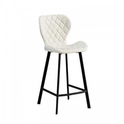 Σκαμπό Μπάρ 2τμχ Martin Off White Ύφασμα 48x46x65-97εκ. Τραπεζαρία