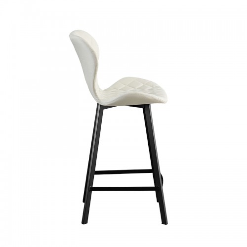 Σκαμπό Μπάρ 2τμχ Martin Off White Ύφασμα 48x46x65-97εκ. Τραπεζαρία