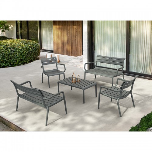 PARIS DARK GREY ΤΡΑΠΕΖΙ 90X50X40εκ. ΠΟΛ/ΝΙΟΥ Εξωτερικού Χώρου