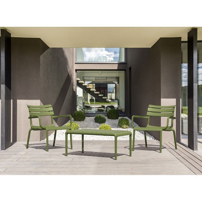 PARIS OLIVE GREEN ΤΡΑΠΕΖΙ 90X50X40εκ. ΠΟΛ/ΝΙΟΥ Εξωτερικού Χώρου