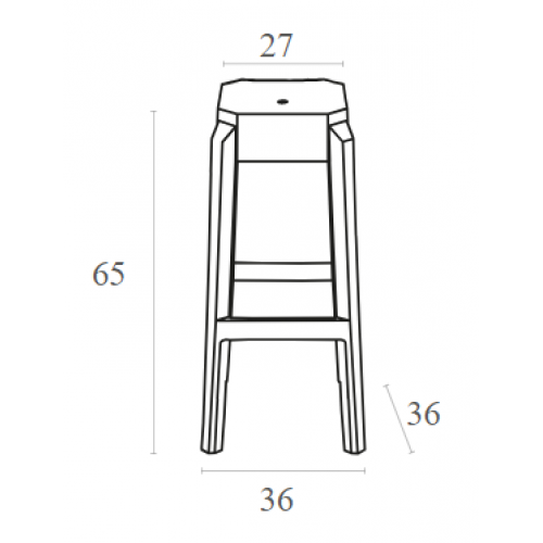 FOX 65εκ.(Σ2)ΣΚΑΜΠΟ CLEAR TRANSP. Τραπεζαρία