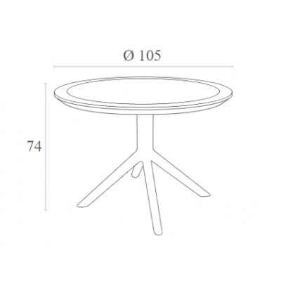 SKY BLACK Φ105X74εκ. ΤΡΑΠΕΖΙ ΠΟΛ/ΝΙΟΥ Εξωτερικού Χώρου