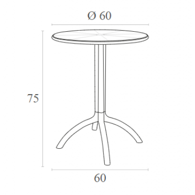 OCTOPUS Φ60Χ75εκ.TAUPE ΤΡΑΠΕΖΙ ΠΟΛ/ΝΙΟΥ OCTOPUS Φ60Χ75εκ.TAUPE ΤΡΑΠΕΖΙ ΠΟΛ/ΝΙΟΥ