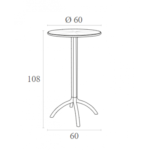 OCTOPUS BAR Φ60Χ108εκ.TAUPE ΠΟΛ/ΝΙΟΥ Εξωτερικού Χώρου
