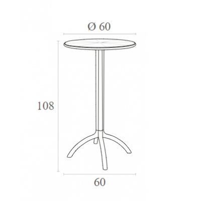OCTOPUS BAR Φ60Χ108εκ.DARK GREY ΠΟΛ/ΝΙΟΥ Εξωτερικού Χώρου