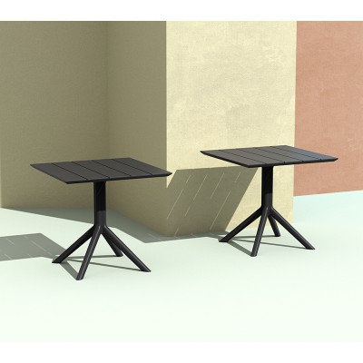 PARIS BLACK 80X80X74εκ. ΤΡΑΠΕΖΙ ΠΟΛ/ΝΙΟΥ Εξωτερικού Χώρου