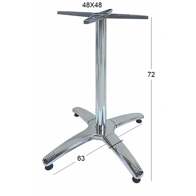 ROMAN 4ΝΥΧΗ 63X63X72εκ.(Σ-Ρ)ΒΑΣΗ ΑΛΟΥΜ.-INOX ΜΕ ΡΕΓ-ΡΟΥΣ