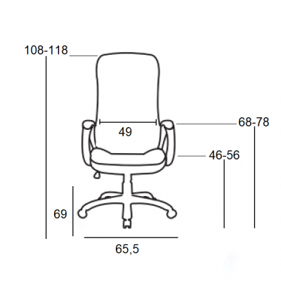 A9110 ΜΑΥΡO PU ΠΟΛΥΘΡΟΝΑ ΓΡΑΦΕΙΟΥ 65.5X69X46-108-56-118εκ.