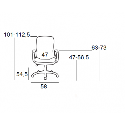 BS9600 ΜΑΥΡΟ PVC ΠΟΛΥΘΡΟΝΑ ΓΡΑΦΕΙΟΥ 58Χ54.5Χ47-101-56.5-112.5εκ.