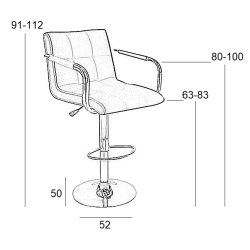 Σκαμπό Μπάρ 2τμχ Bar 54 Κρέμ Pu 52x51x110εκ. Τραπεζαρία