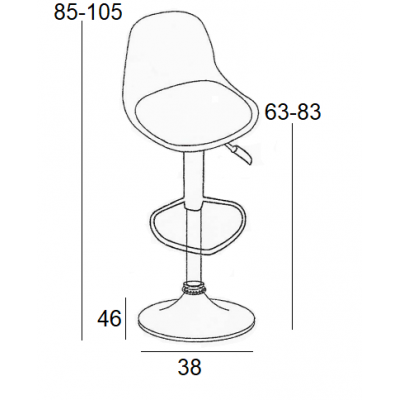 ΣΕΤ Σκαμπό Μπάρ 2τμχ Bar88 Black-Grey Ύφασμα 38x46x105εκ.