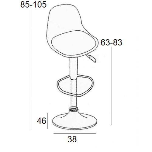 Σκαμπό Μπάρ 2τμχ Bar 88 Μαύρο Γκρί Ύφασμα 38x46x105εκ. Τραπεζαρία