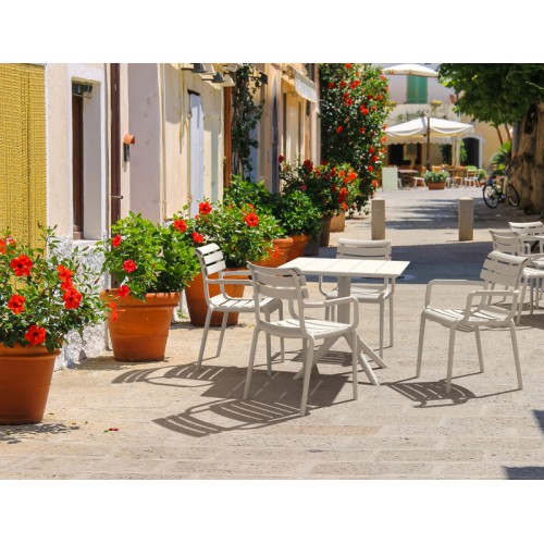 PARIS WHITE 80X80X74εκ. ΤΡΑΠΕΖΙ ΠΟΛ/ΝΙΟΥ Εξωτερικού Χώρου