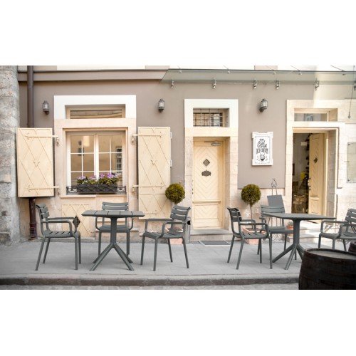 PARIS DARK GREY 80X80X74εκ. ΤΡΑΠΕΖΙ ΠΟΛ/ΝΙΟΥ Εξωτερικού Χώρου